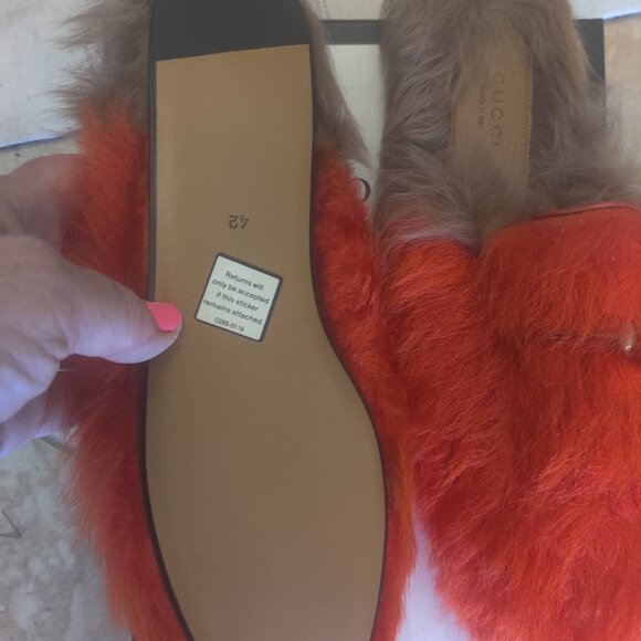 Gucci Princetown style shearling mules size 42 New (12) - Picture 3 of 4